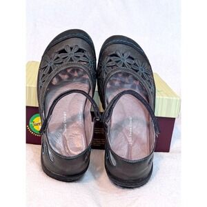 Jambu Blossom Women Size 8M MSRP $89 Charcoal Floral Mary Jane Flats WJ13BSM50